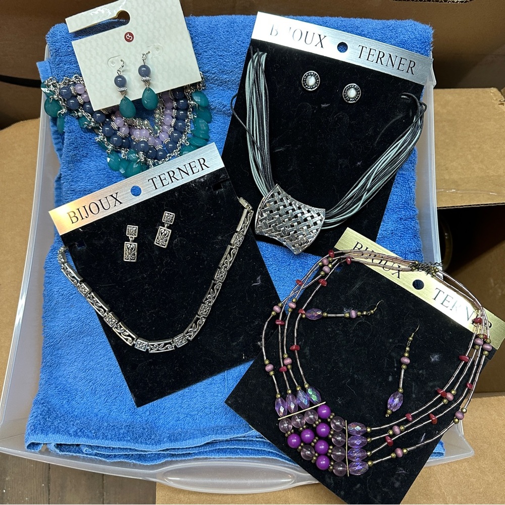 Bijoux Terner Silver and Purple Jewelry Set